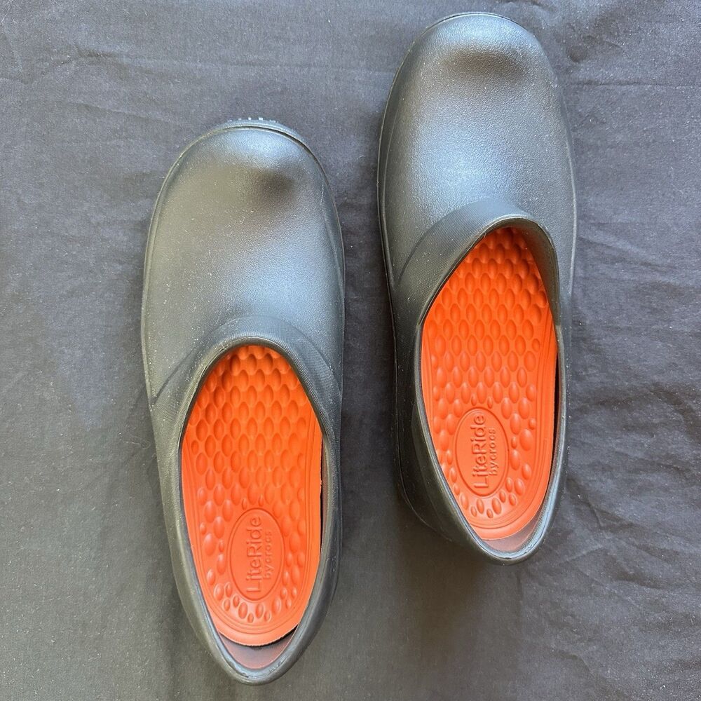 NWOT Crocs Literide Black Clogs. Crocs Lock. Unisex. Size 8 Women’s. Work Wear.